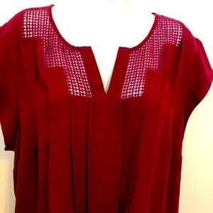 Daniel Rainn Deep Red Shell Blouse